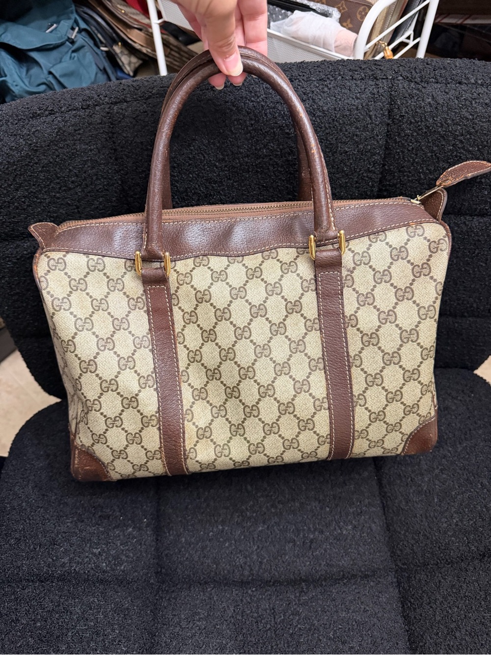 Vintage Gucci | Rehab Boston Bag Brown GG
